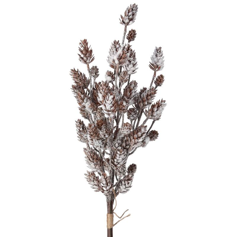23" Plastic Mini Snowy Pine Cone Bundle times 4