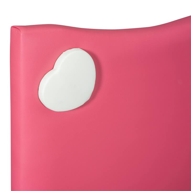 Full Size Upholstered Platform Bed with Trundle and Heart Shaped