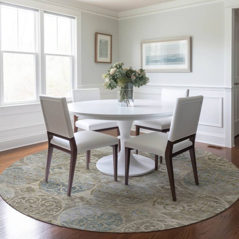 Machine Washable Indoor/ Outdoor Chantille Vintage Medallions Rug