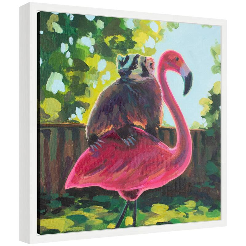 Kate and Laurel Sylvie Backyard Besties Framed Canvas by Rachel Christopoulos - 16x16