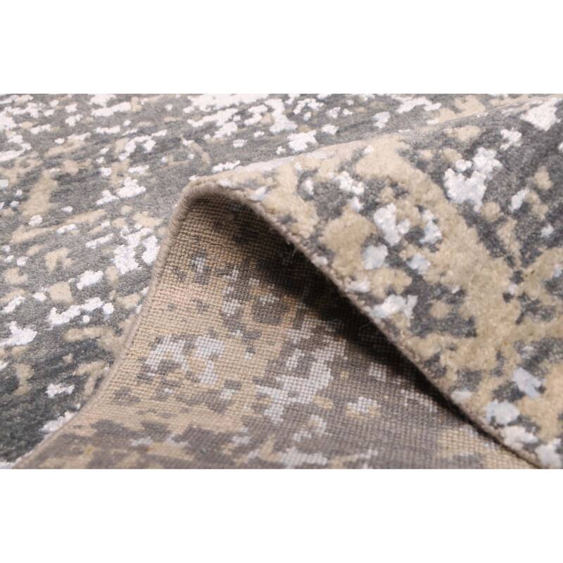 ECARPETGALLERY Hand-knotted Legacy Charcoal Silk, Wool Rug - 2'6 x 10'3