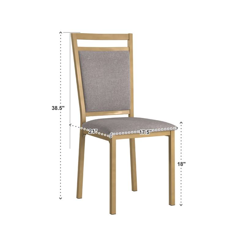 Darcy Gold Metal and Grey Dining Chair (Set of 4) by iNSPIRE Q Bold