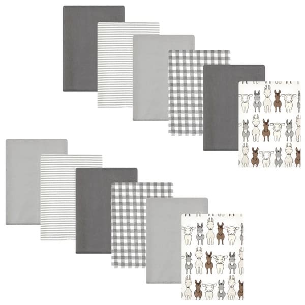 slide 1 of 1, Hudson Baby Cotton Flannel Burp Cloths Bundle, Farm Friends Cream, One Size - Farm Friends Cream - One Size One Size - Farm Friends Cream