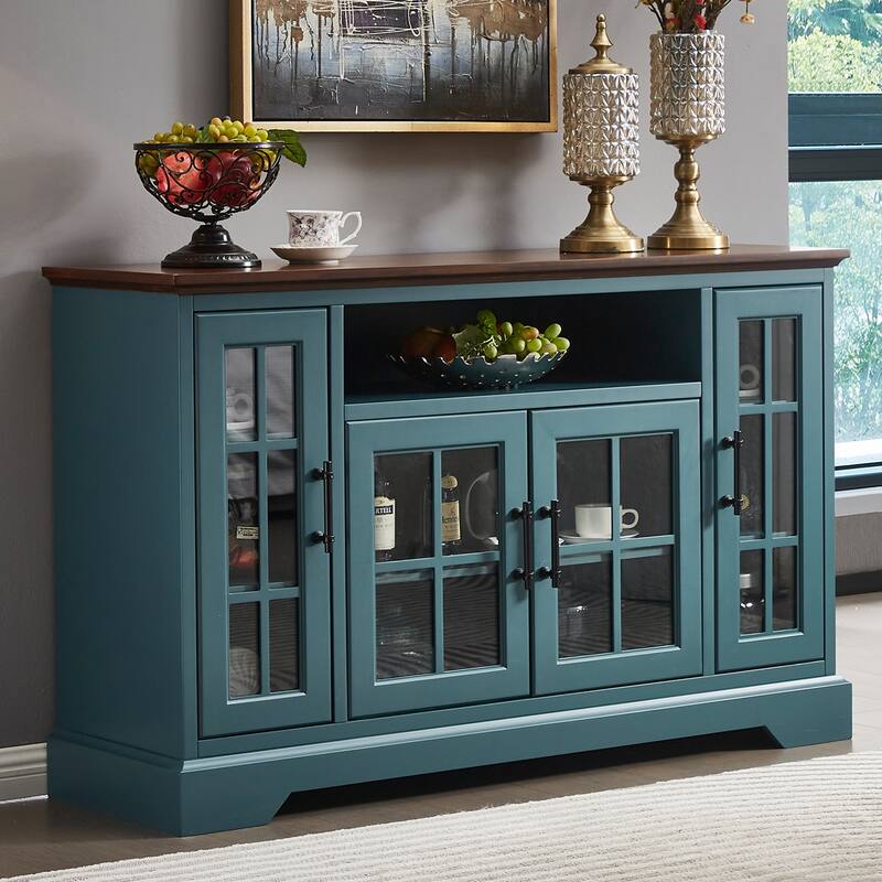 Buffet Sideboard with 4 Doors and Adjustable Shelves