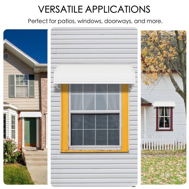 Kozyard Patio Awnings for Window Doors Canopy W48“xD40''Durable Aluminum Frame Premium PVC Panel - W48“xD40''