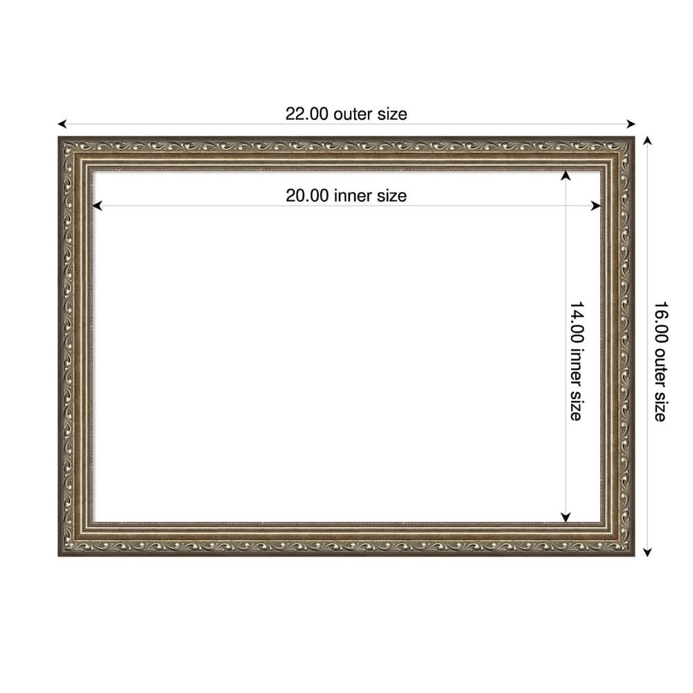 Amanti Art Parisian Silver Framed Dry Erase Magnetic Board