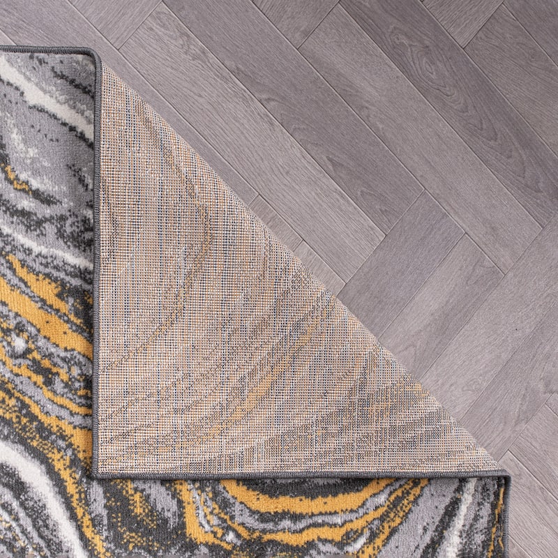 World Rug Gallery Contemporary Abstract Swirl Area Rug