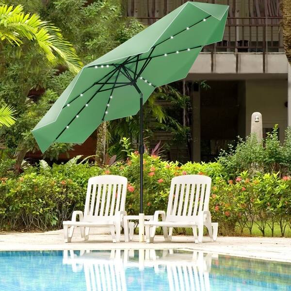cotton canvas patio umbrella 10' Rectangle Sunbrella Canvas White Outdoor Patio Umbrella with Faux Wood  Metal Frame