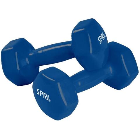 Spri db-6 spri deluxe vinyl dumbbells 6lb pair red