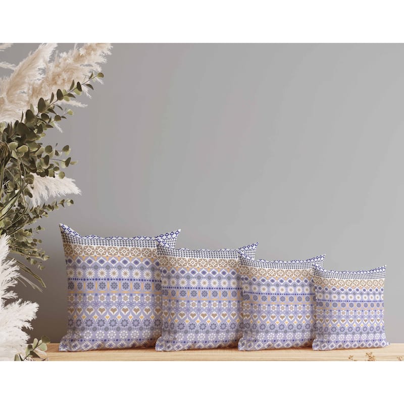 Shape Synergy Faux Suede Reversible Throw Pillow Blue and Gray