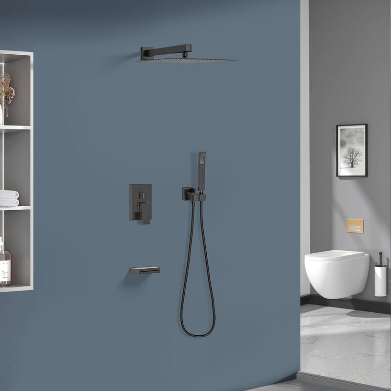 Topcraft 12-Inch Wall Mounted Square Shower System with Rough-in Valve - 12*12