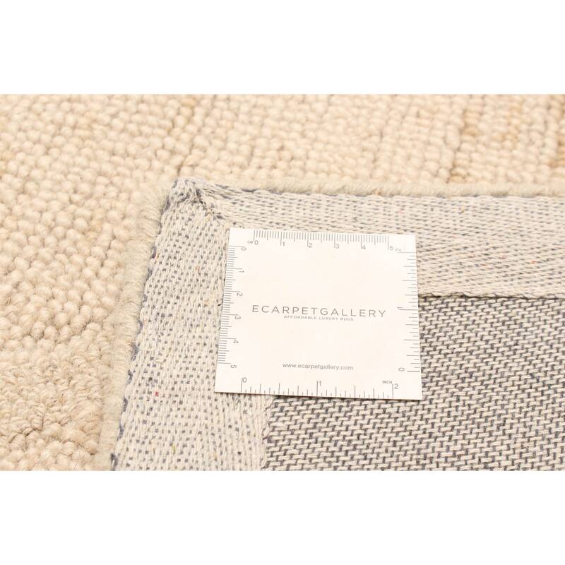 ECARPETGALLERY Hand Tufted Timeless Beige Wool Rug - 5'0 x 7'11