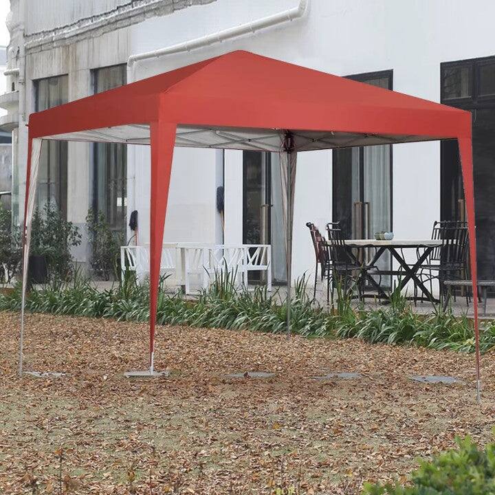 Zenova 10' x 10' Outdoor Pop Up Canopy Tent Patio Gazebo Party Wedding Tent - Red
