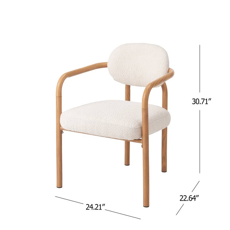 Christopher Knight Home - Maplehaven Modern Upholstered Metal Dining Chair with Maple Grain Finish