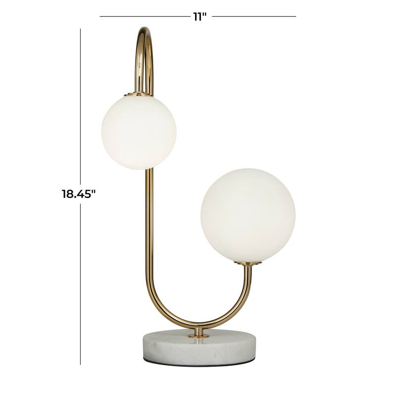 Stylish Metal Orb Light Table Lamp with Marble Base - Gold, Black, Silver