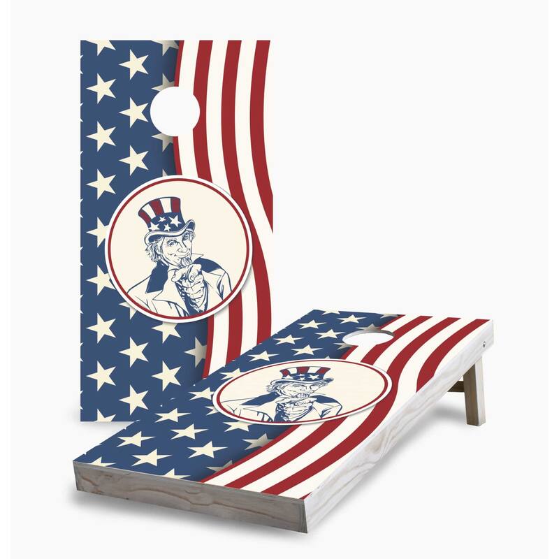 Uncle Sam Regulation 2x4 Cornhole Game Set - 2x4 Boards (24" x 48") - Include Hole + Edge Lights