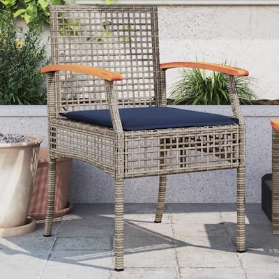 vidaXL Garden Chair Grey and brown - 22.4 x 21.3 x 33.5 in.