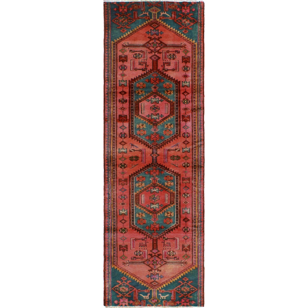Fine Vintage Distressed Morvarid Rust/Charcoal Runner - 2'8" x 8'5"