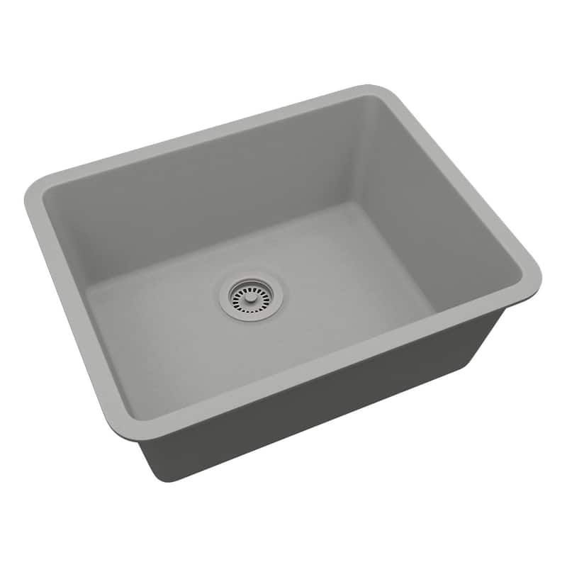 23" x 18" Quartz Kitchen Sink, Single Bowl Sink, Drop-in Sink, Undermount Sink, Granite Kitchen Sink, with Steel... - 23"x18"