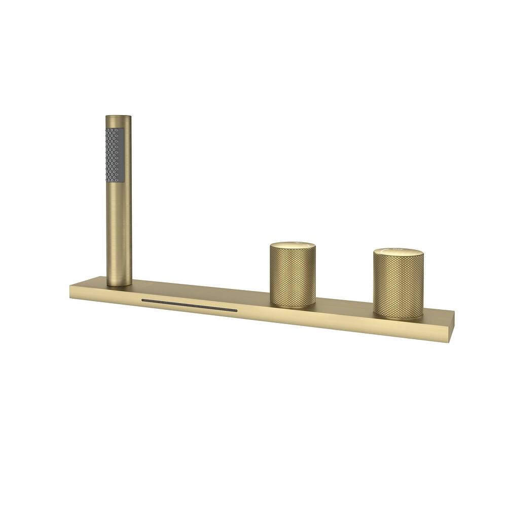 Bathtub Filler Faucet with Sprayer, 2-Handle Deck-Mount Roman Tub Faucet with Handshower Pressure Balanced Valve Included