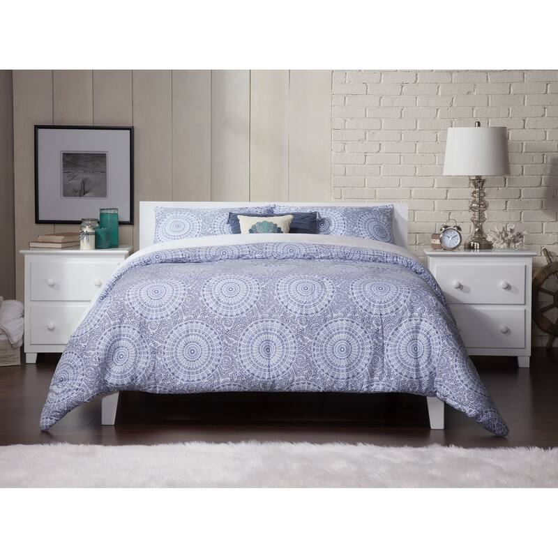 AFI Orlando Full Foundation Bed with Charging Station in White