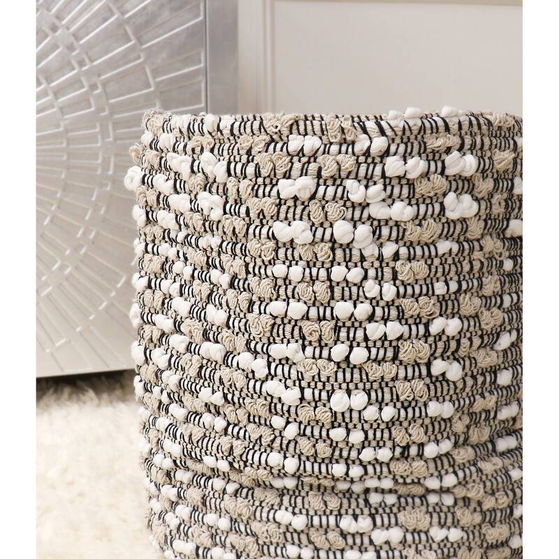 Pasargad Home Grandcanyon Cotton Basket, Beige/White