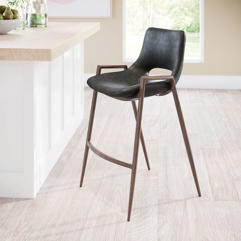 Desi Counter Stool Black & Walnut - Black/Walnut