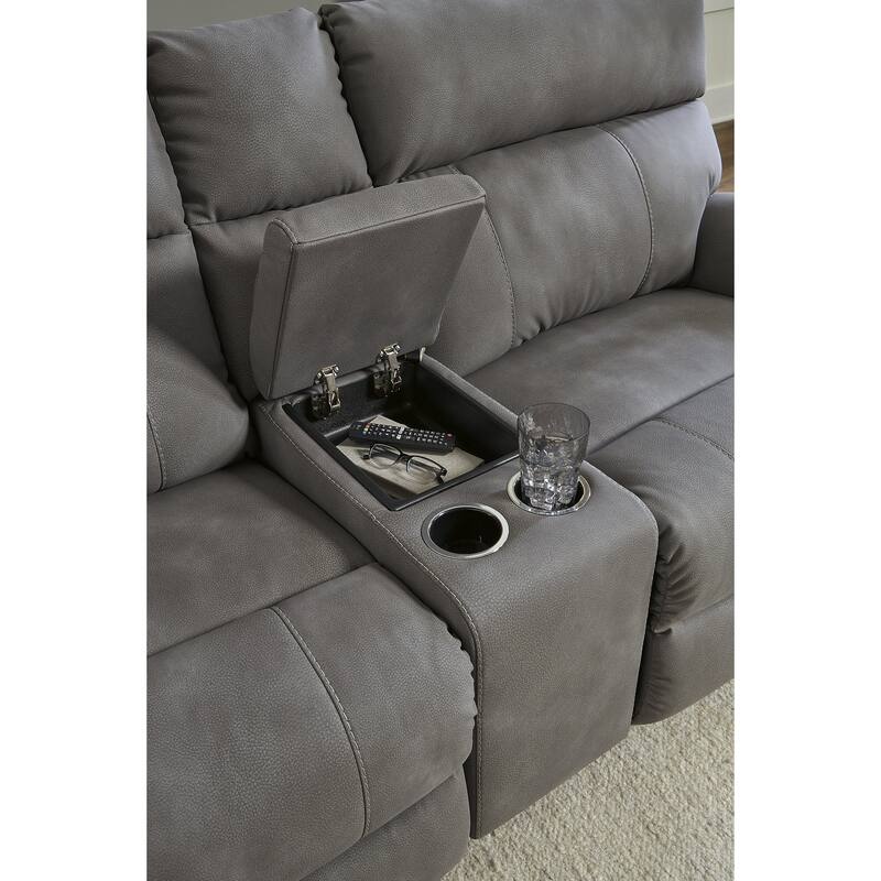 Signature Design by Ashley Next-Gen DuraPella 3-Piece Power Reclining Sectional Loveseat with Console - 91"W x 42"D x 42"H