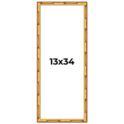 13x34 Frame Gold Bamboo Picture Frame Modern Photo Frame Includes UV Acrylic Shatter Guard Front Acid Free Foam Backing Board