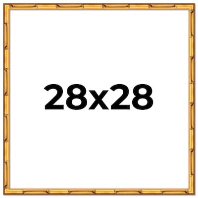 28x28 Frame Gold Bamboo Solid Wood Picture Frame | 1 Inch Moulding