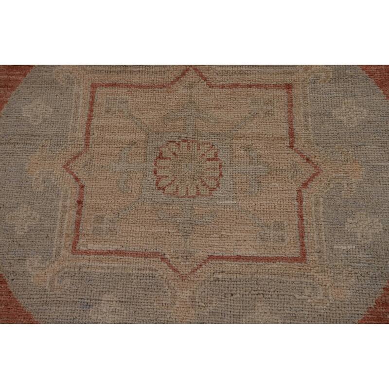 Geometric Oushak Turkish Large Rug Handmade Wool Carpet - 10'2"x 13'8"