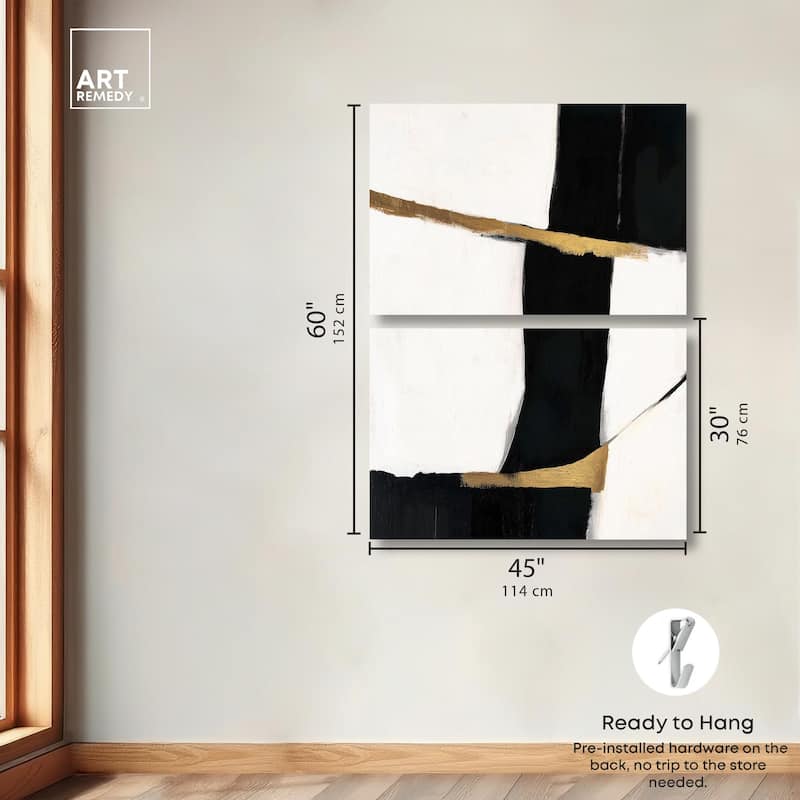Weight of Black II Canvas Set of 2 by Art Remedy, Gallery Wrapped