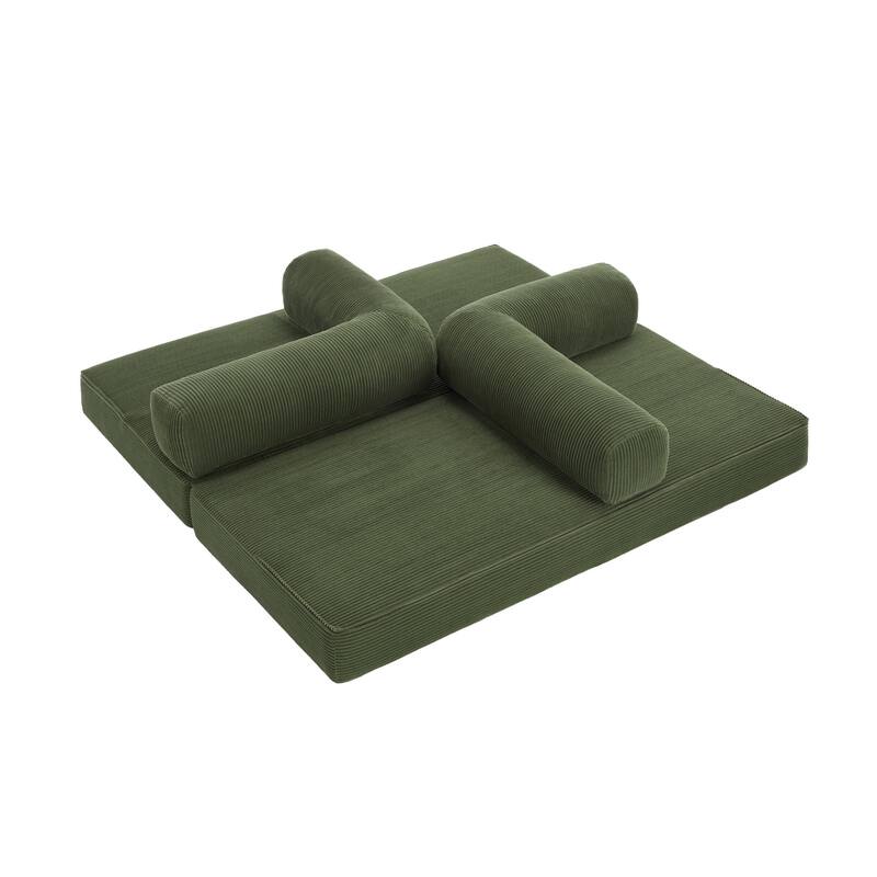 Oversized Corduroy Convertible Floor Sofa Bed Sleeper Couch
