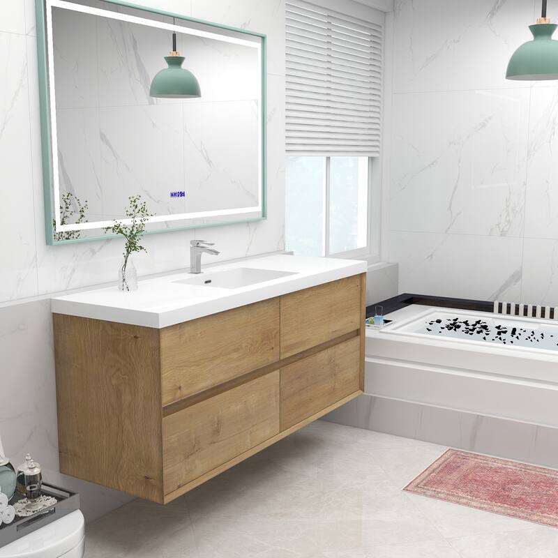 Selina 60" Wall Mounted Vanity with Single Sink - 60