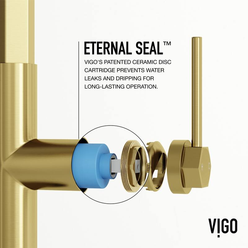 VIGO Hart Hexad 18" H Single Handle Pull-Down Kitchen Faucet