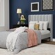 preview thumbnail 56 of 88, AUFANK Upholstered Platform Bed Frame with Headboard Wooden Slats Support Grey - Twin