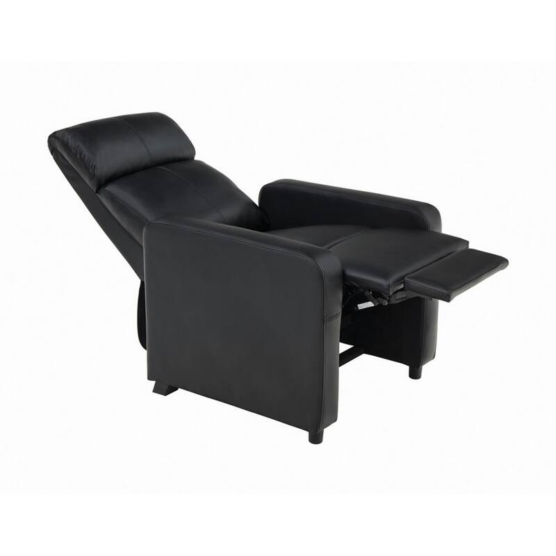 Modern Theater Seating Push-Back Recliner, Black