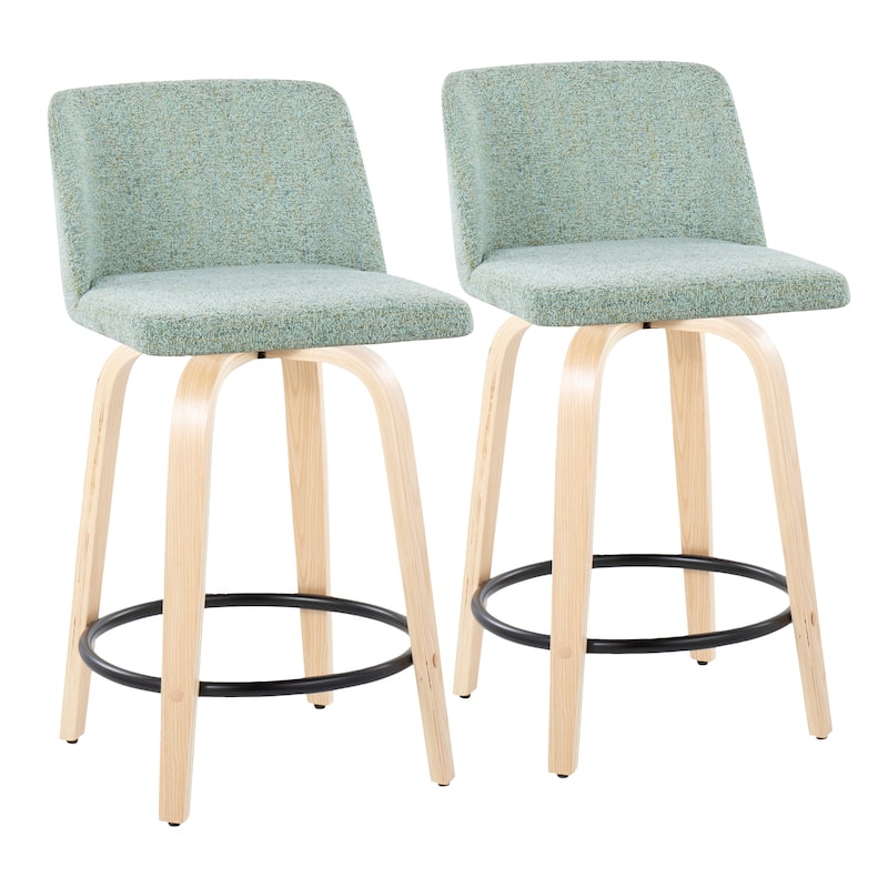 Carson Carrington Vallberga 24" Counter Stool with Natural Wood Base (Set of 2)