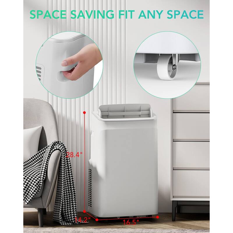 12,000 BTU Portable Air Conditioner, A/C for Rooms up to 550 Sq. Ft, Built-in Dehumidifier