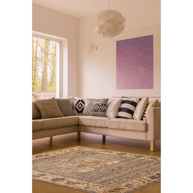 ECARPETGALLERY Hand-knotted Jules Serapi Grey Wool Rug - 7'10 x 9'10