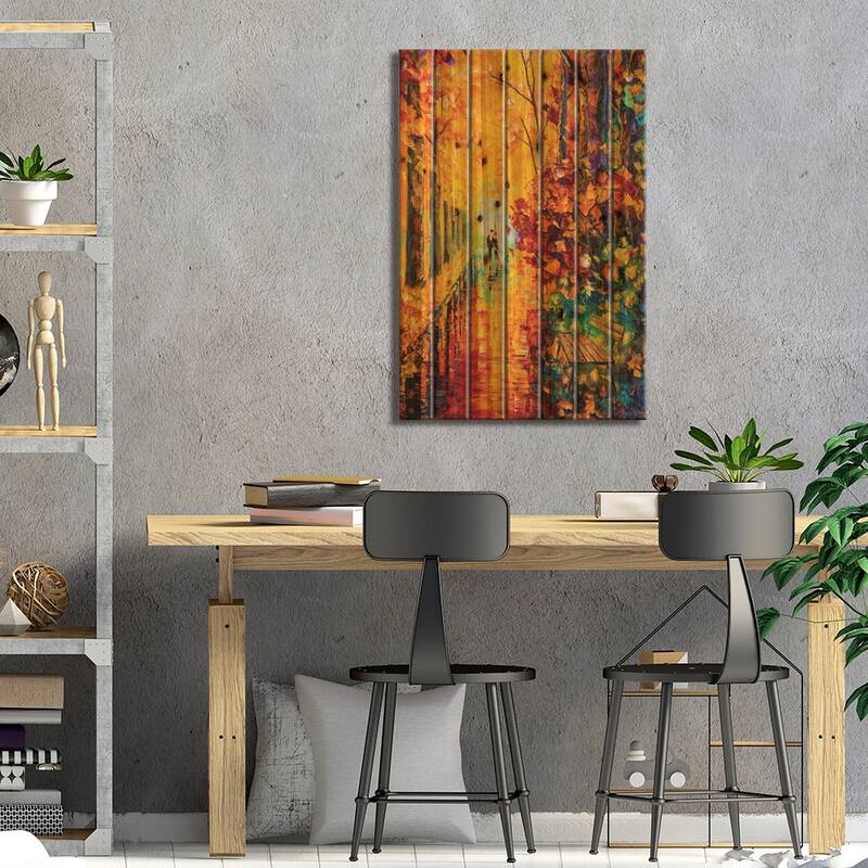 Rainscape I Print On Wood by Willson Lau - Multi-Color