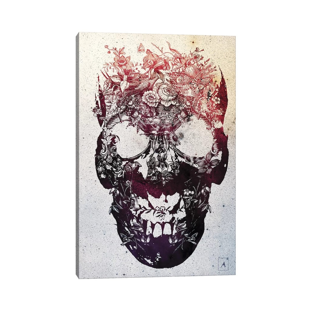 iCanvas "Floral Skull" by Ali Gulec Canvas Print