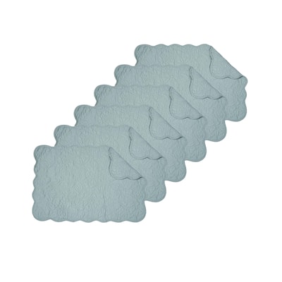 Christiana Breeze Reversible Machine Washable Scallop Quilt Placemats Set of 6
