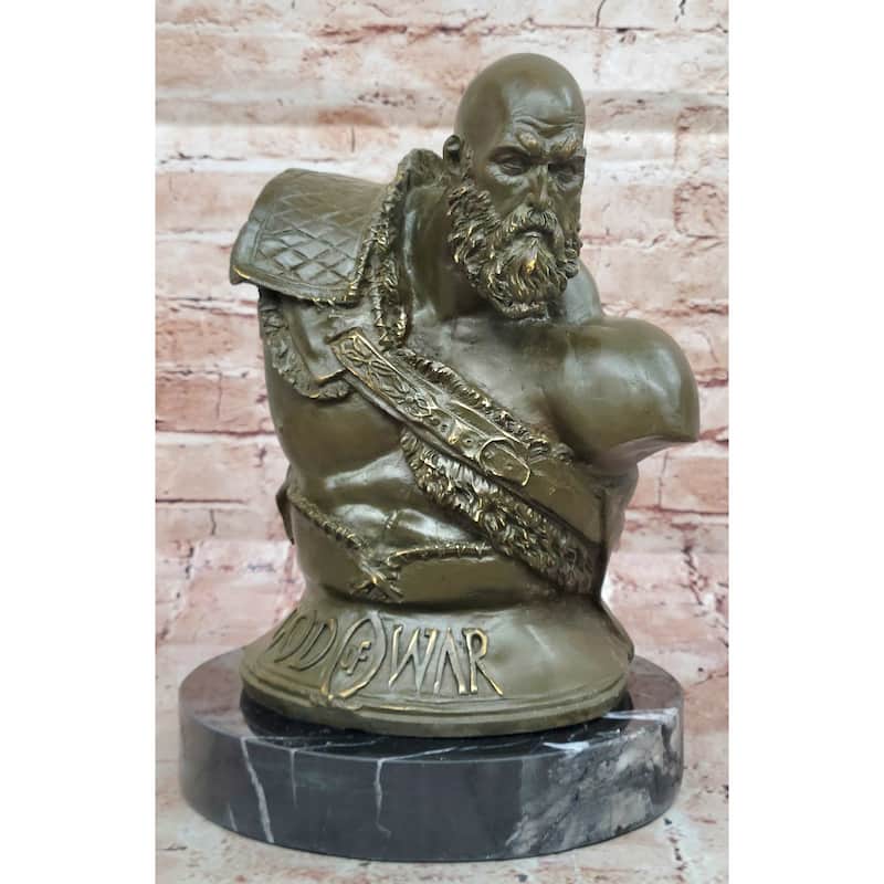 Bronze Kratos God Of War Bust - Gaming Sculpture Decor Original Art