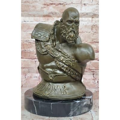 Bronze Kratos God Of War Bust - Gaming Sculpture Decor Original Art