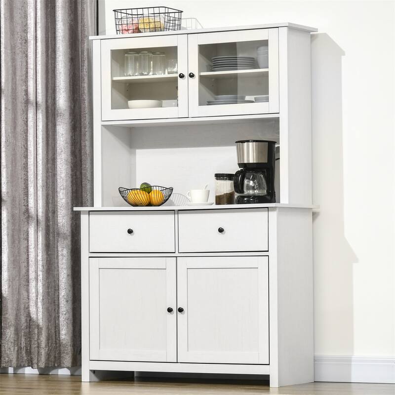 Pantry Storage Cabinet with 4 Shelves - Antique White