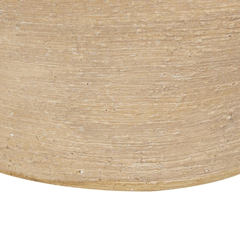 Porcelain Ceramic Wide Textured Decorative Vase - Beige - Roche River Decor