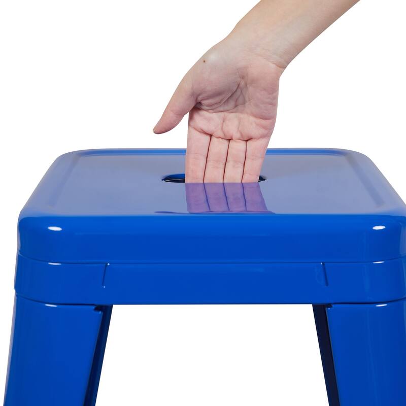 AC Pacific 30 Inch Industrial Stackable Metal BarStools Set of 4