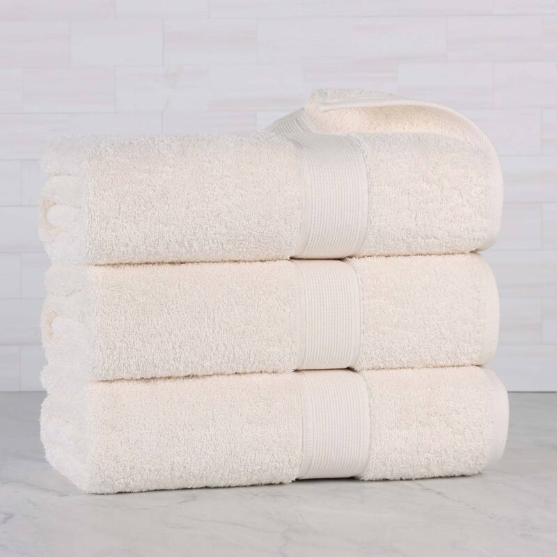 Superior Oregon Organic Cotton Solid Bath Towel, Set of 3 - Ivory