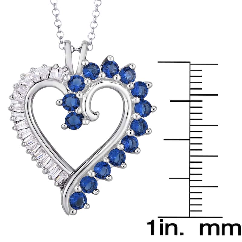 Victoria Townsend Silver Plate Cubic Zirconia Heart Necklace w/Chain